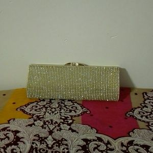 GOLD RHINESTONES CLUTCH PURSE BAG BRIDAL
